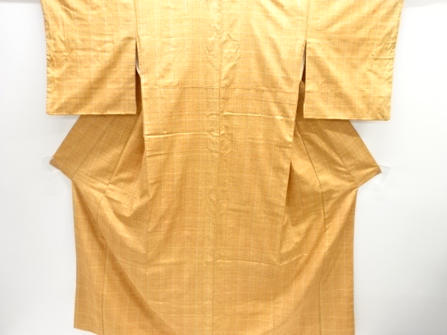 JAPANESE KIMONO / ANTIQUE PLAID TSUMUGI KIMONO